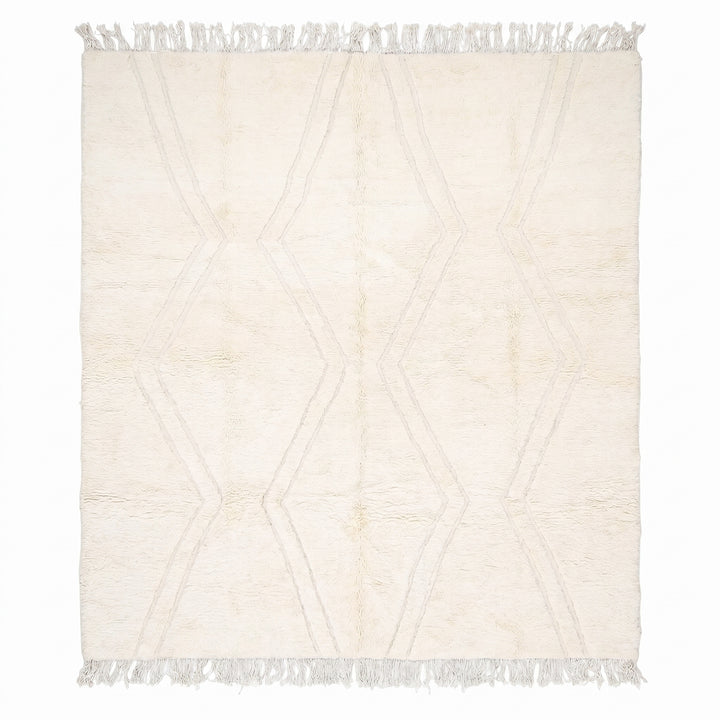 Custom Beni Ourain Rug | Monochromatic Textured Cream