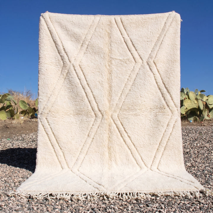 Custom Beni Ourain Rug | Monochromatic Textured Cream