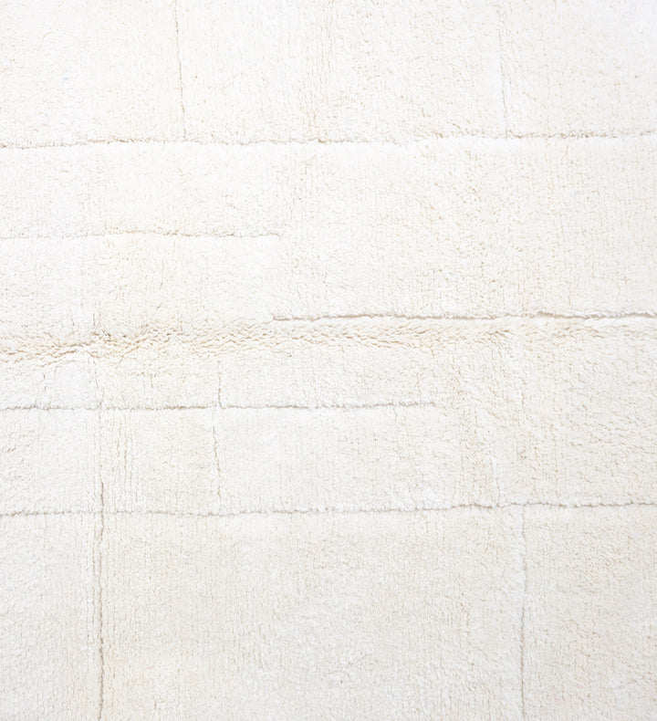 Authentic Custom Beni Ourain Rug | Natural Cream with Black Checkerboard
