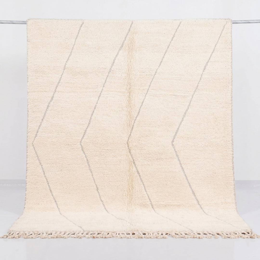 Authentic Custom Beni Ourain Rug | Neutral Cream and Subtle Grey