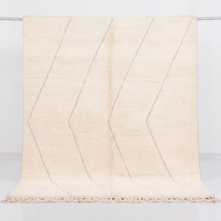 Authentic Custom Beni Ourain Rug | Neutral Cream and Subtle Grey