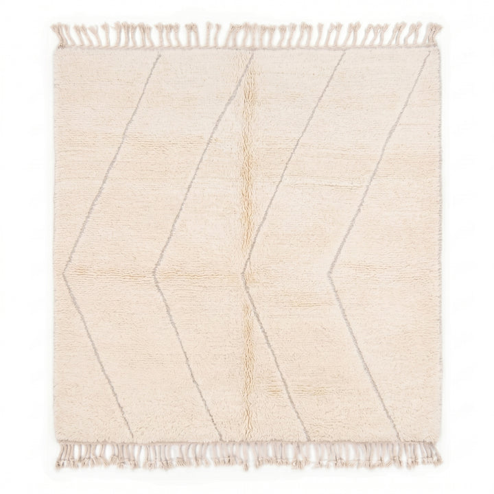 Custom Beni Ourain Rug | Neutral Cream and Subtle Grey