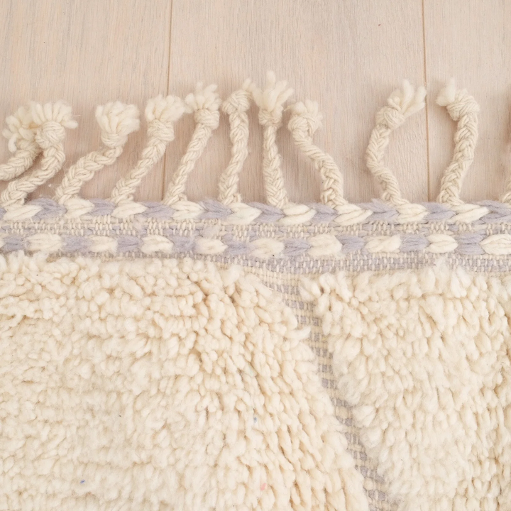Beni Ourain Moroccan Runner Rug – Neutral Cream and Subtle Grey