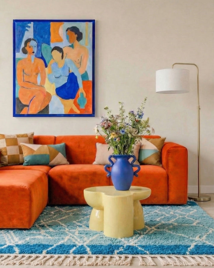 Authentic Custom Beni Ourain Rug | Ocean Blue &amp; Turquoise Shag