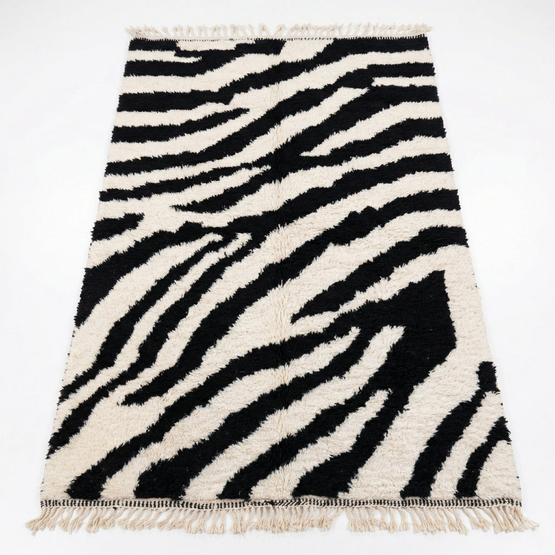 Authentic Custom Beni Ourain Rug | Organic Zebra Stripes