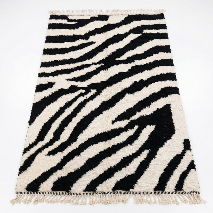 Authentic Custom Beni Ourain Rug | Organic Zebra Stripes