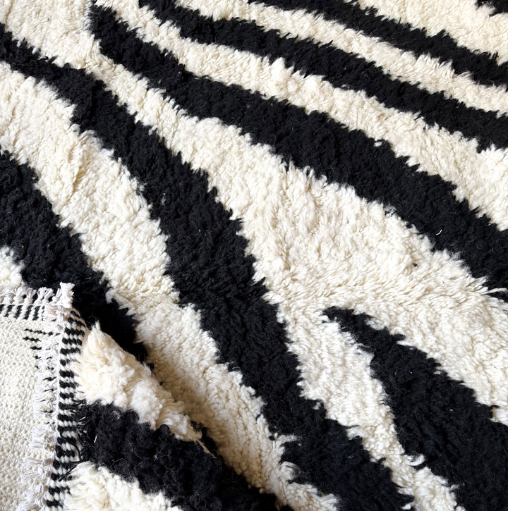 Authentic Custom Beni Ourain Rug | Organic Zebra Stripes