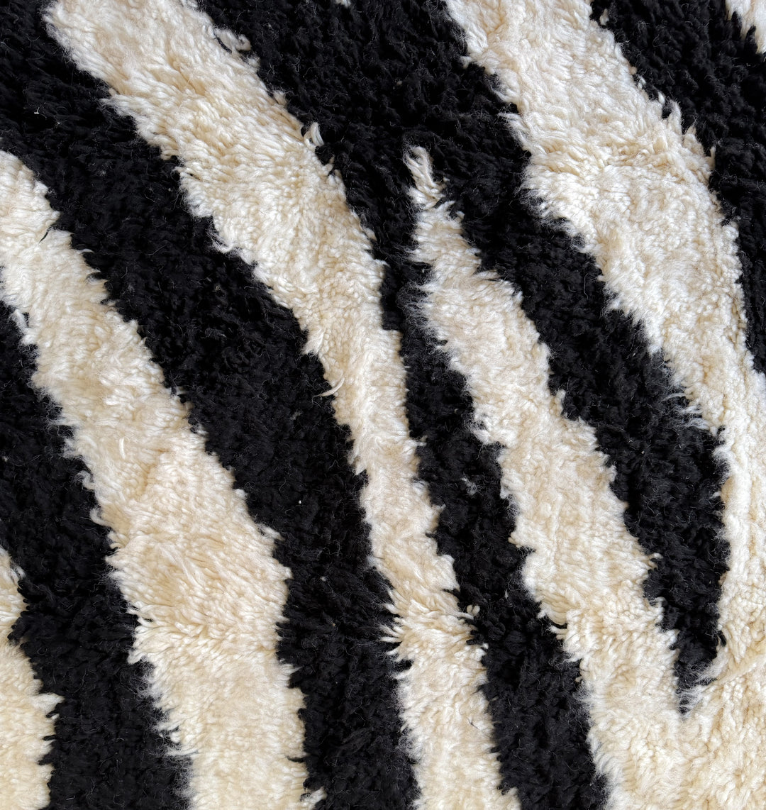 Authentic Custom Beni Ourain Rug | Organic Zebra Stripes