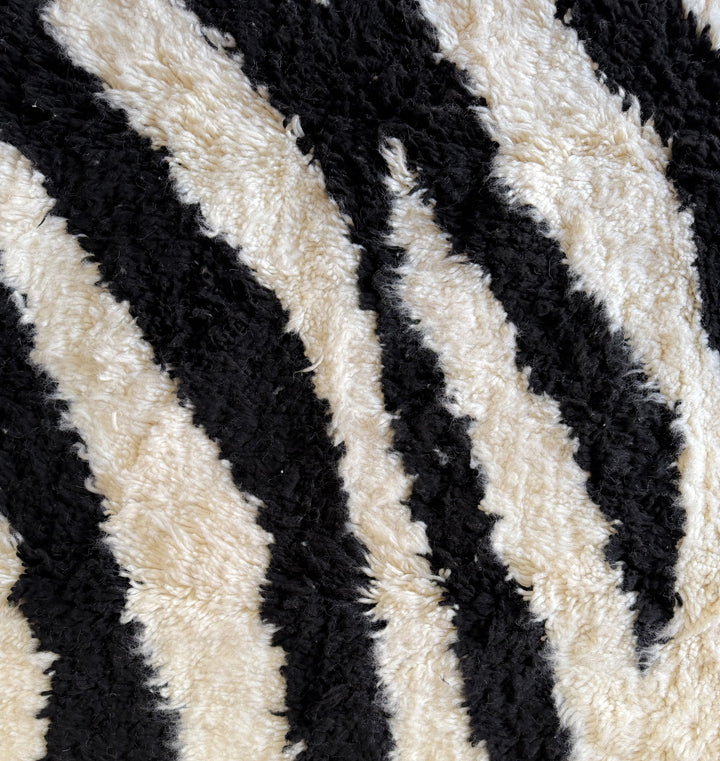 Authentic Custom Beni Ourain Rug | Organic Zebra Stripes