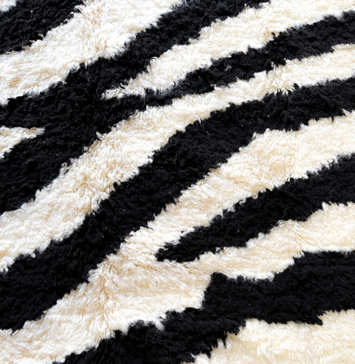 Authentic Custom Beni Ourain Rug | Organic Zebra Stripes