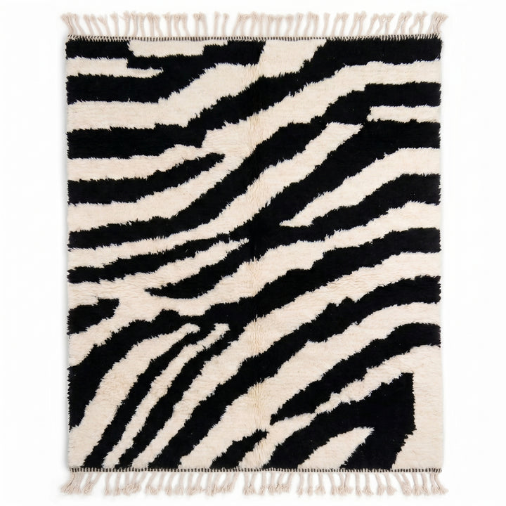 Authentic Custom Beni Ourain Rug | Organic Zebra Stripes
