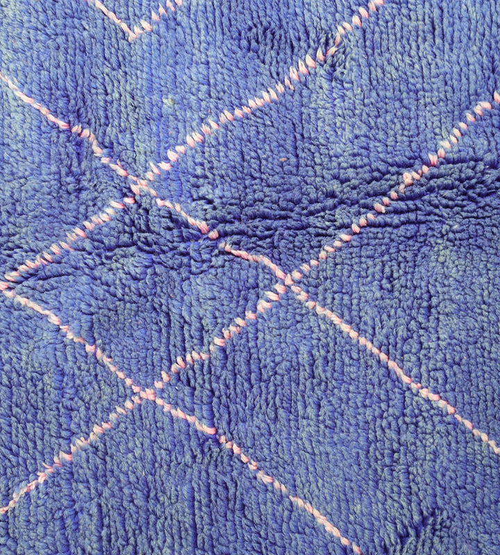 Tapis Beni Ourain sur mesure | Diamant minimaliste bleu pervenche