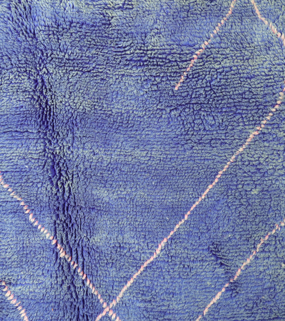 Tapis Beni Ourain sur mesure | Diamant minimaliste bleu pervenche