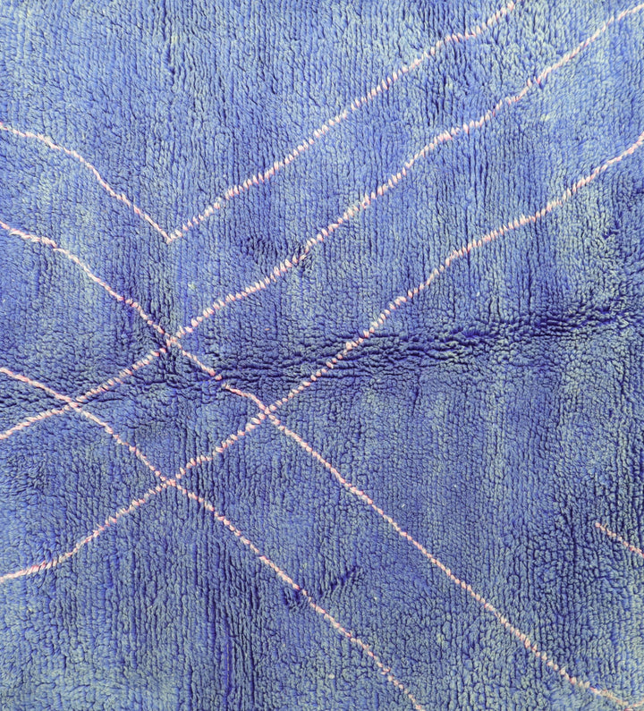 Tapis Beni Ourain sur mesure | Diamant minimaliste bleu pervenche