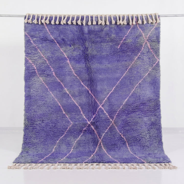Tapis Beni Ourain sur mesure | Diamant minimaliste bleu pervenche