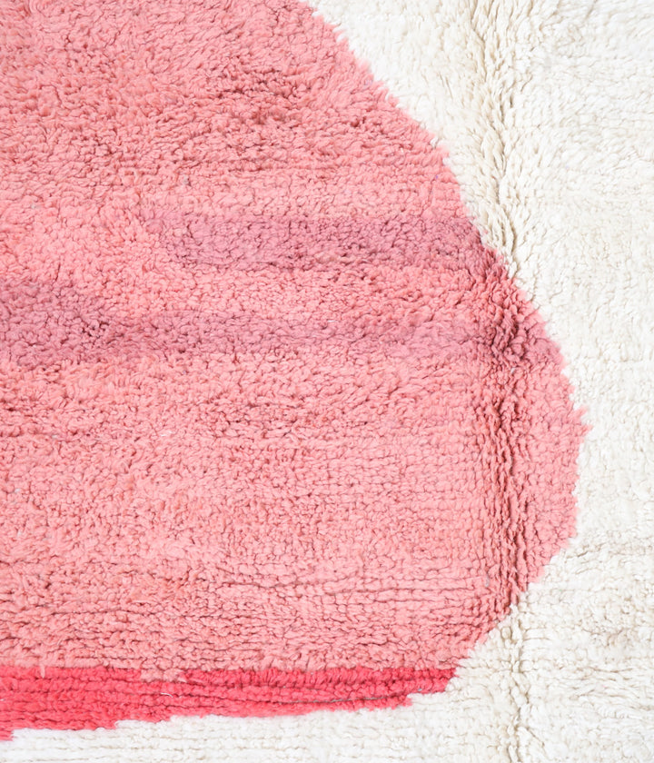 Tapis rond marocain personnalisé – Géométrique abstrait rose et anthracite