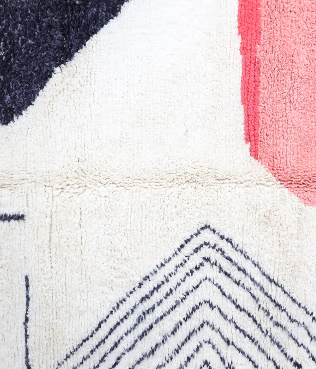 Custom Beni Ourain Rug | Pink &amp; Charcoal Abstract Geometric