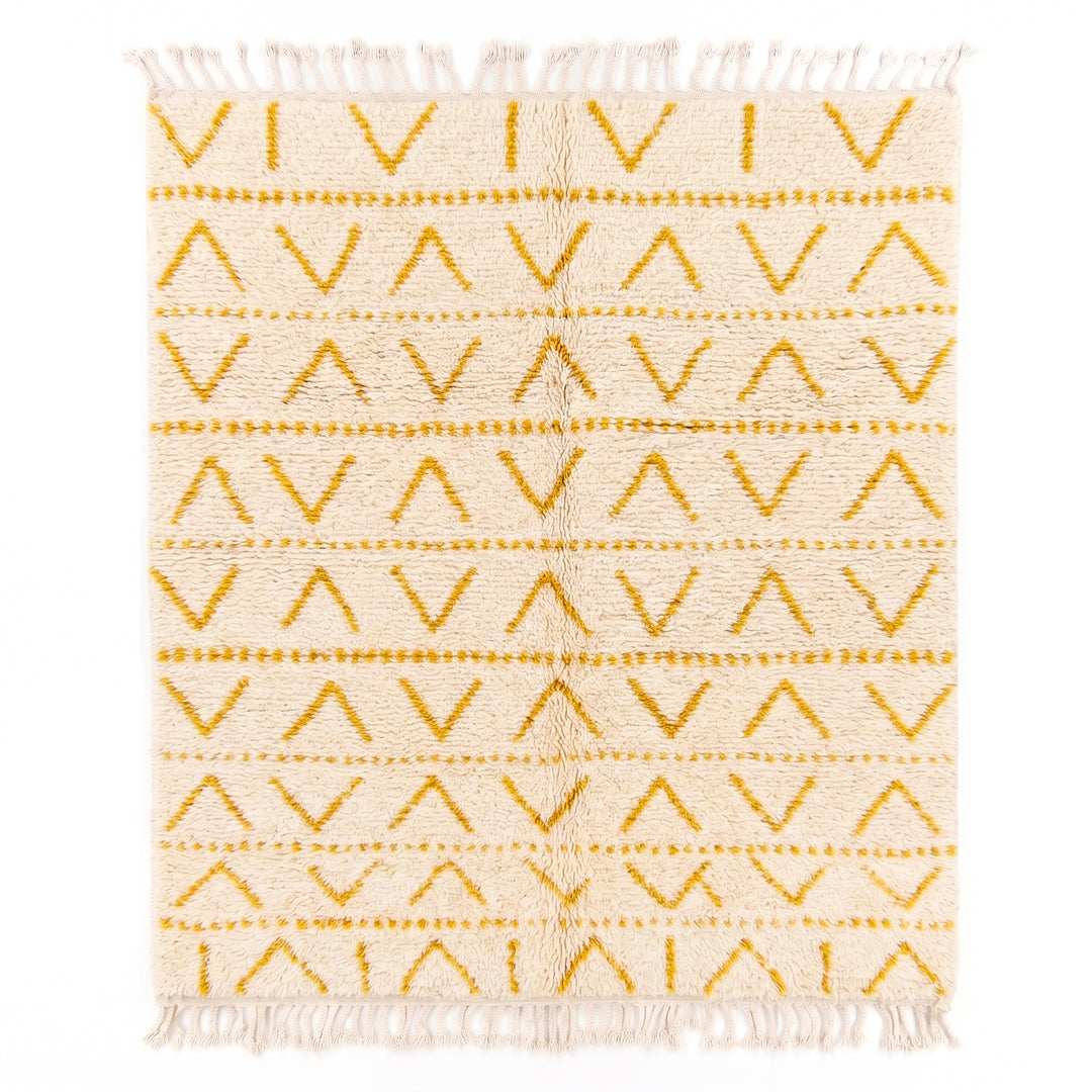 Custom Beni Ourain Rug | Plush Cream &amp; Mustard Yellow