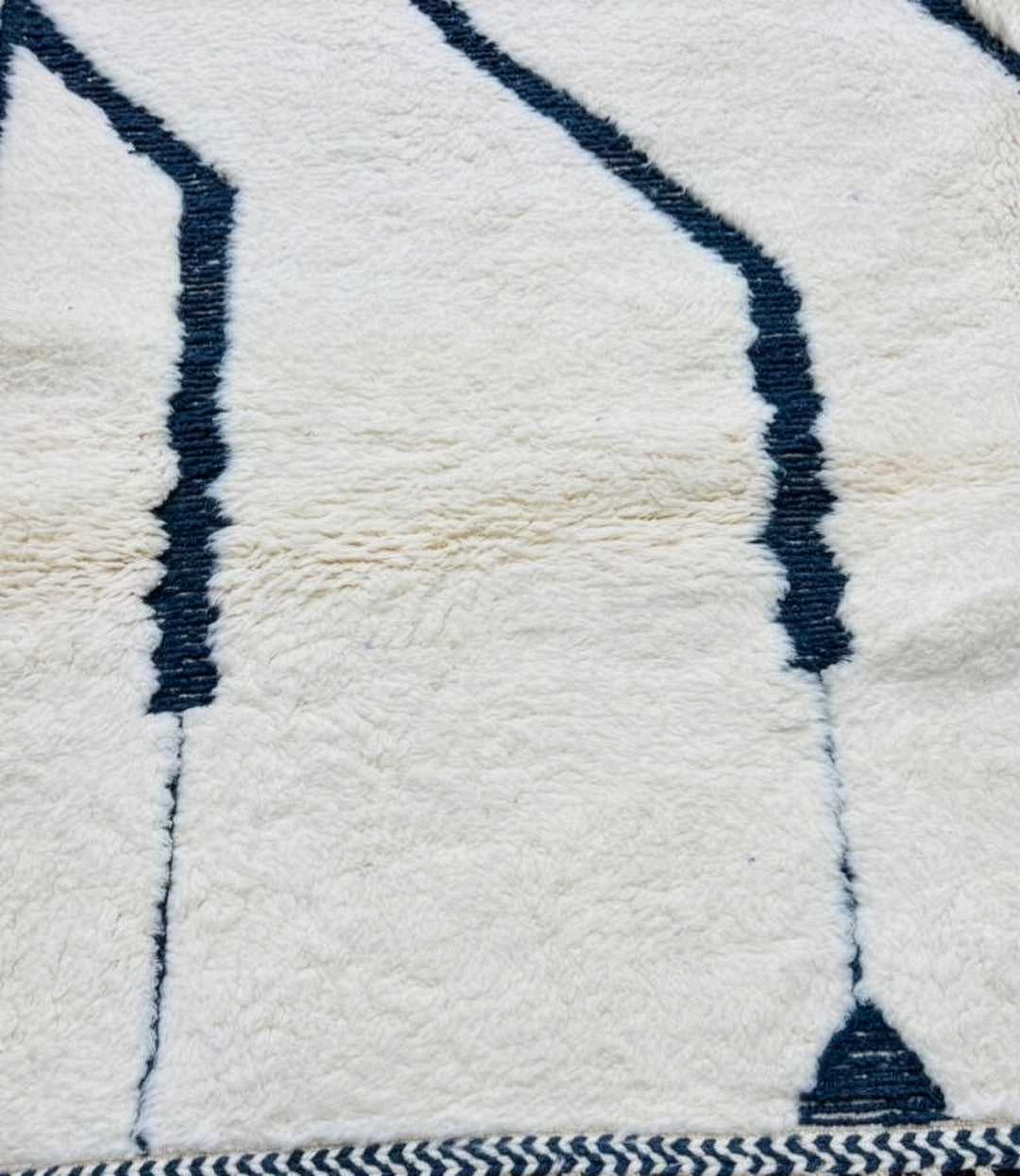 Authentic Custom Beni Ourain Rug | Abstract Cream &amp; Charcoal Minimalist