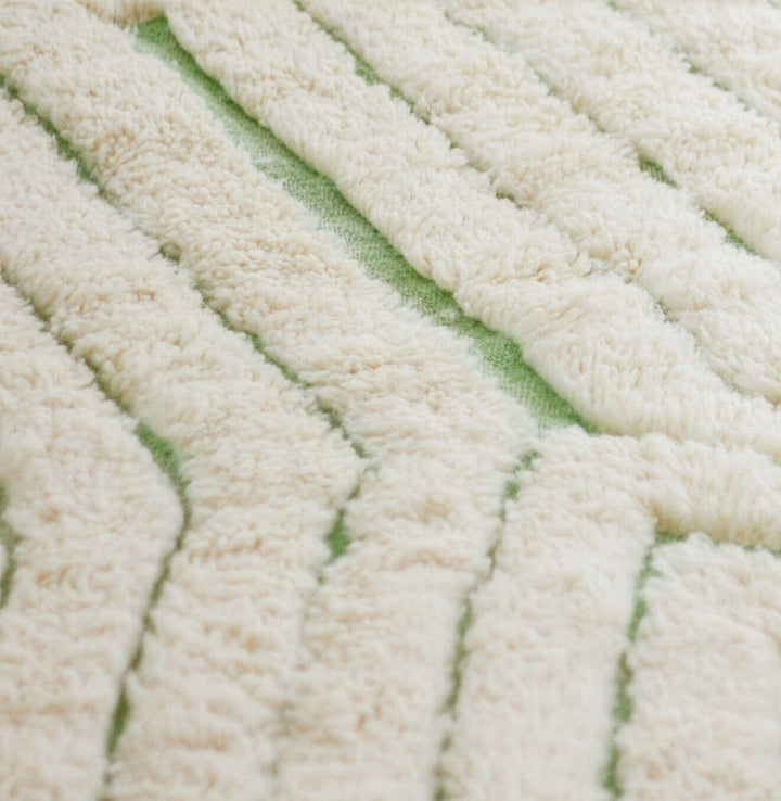 Authentic Custom Beni Ourain Rug | Sage Green Geometric Maze