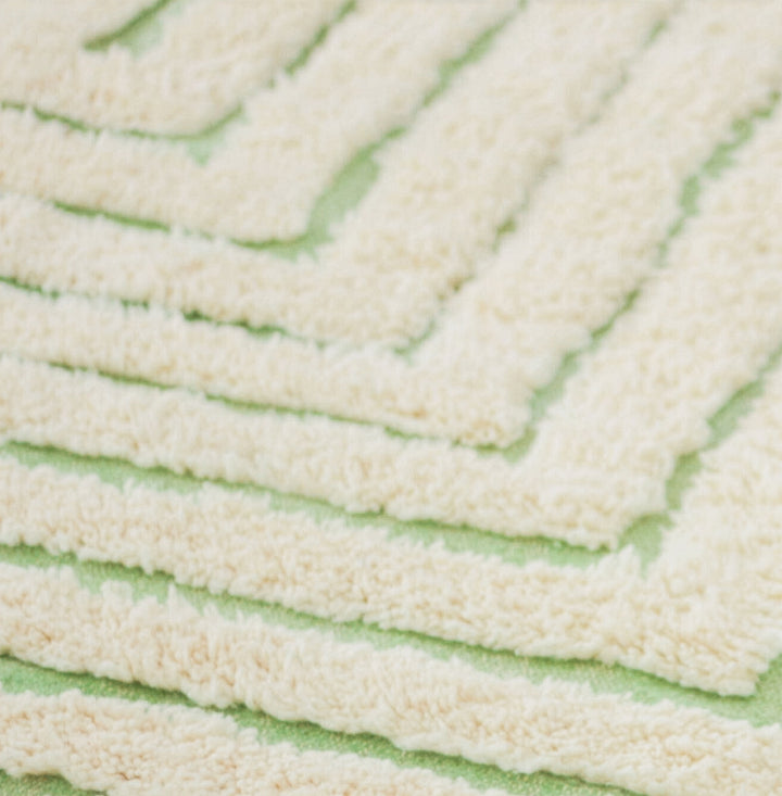 Authentic Custom Beni Ourain Rug | Sage Green Geometric Maze