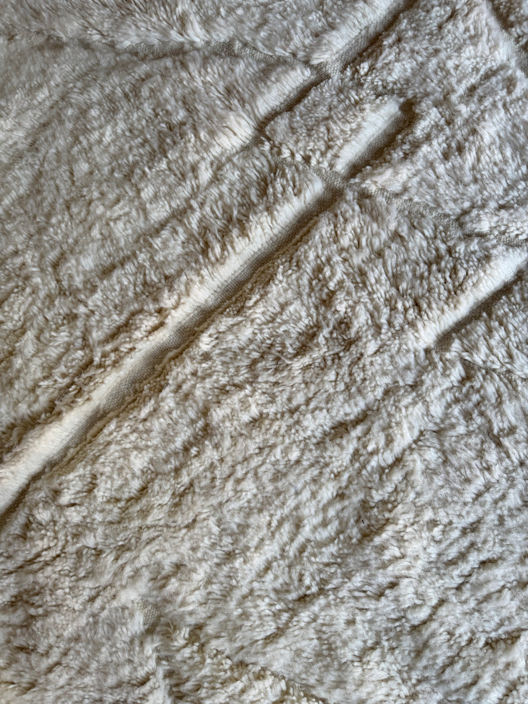 Custom Beni Ourain Rug | Sculpted Cream Geometric