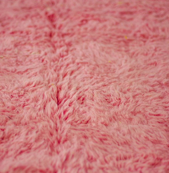 Custom Beni Ourain Rug | Soft Pink with Yellow Border &amp; Cream Accents