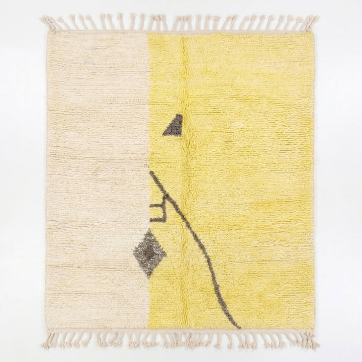 Custom Beni Ourain Rug | Soft Yellow and Natural White