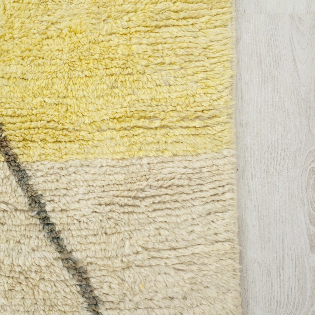 Custom Beni Ourain Rug | Soft Yellow and Natural White