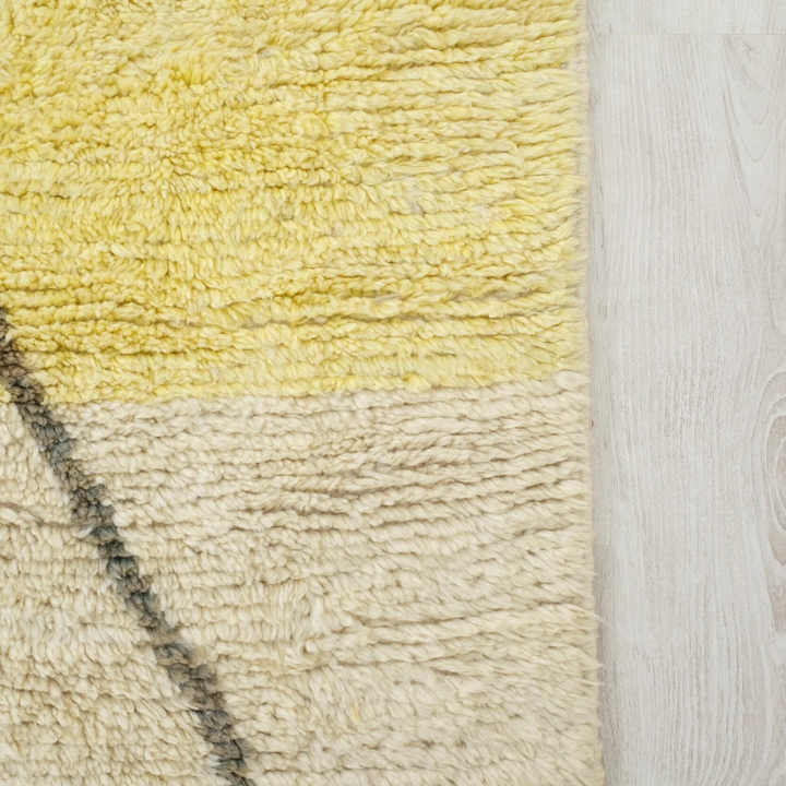 Authentic Custom Beni Ourain Rug | Soft Yellow and Natural White