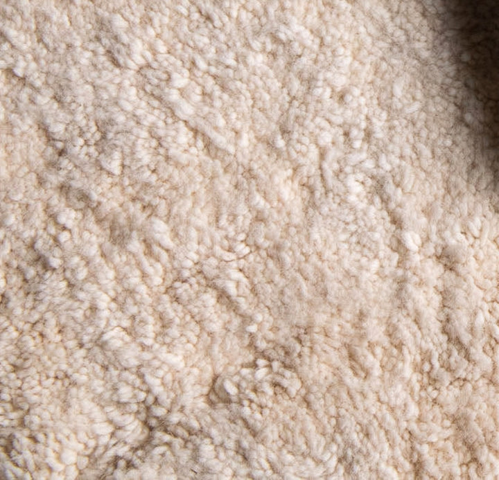 Authentic Custom Beni Ourain Rug | Solid Cream Sculpted Grid