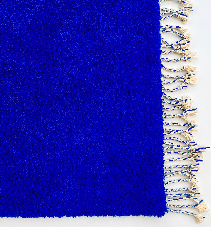 Authentic Custom Beni Ourain Rug | Solid Majorelle Blue