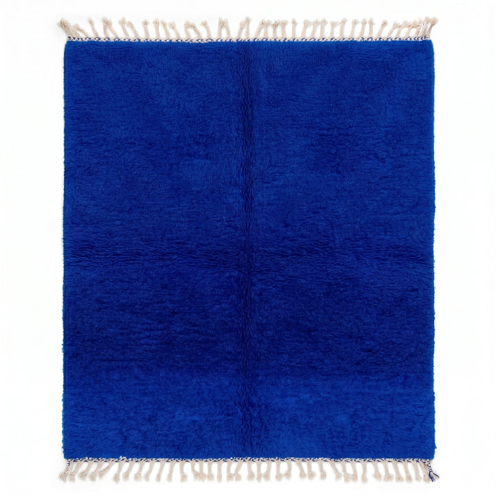 Authentic Custom Beni Ourain Rug | Solid Majorelle Blue