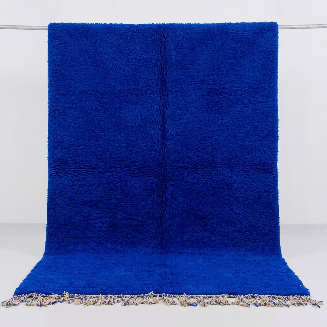 Authentic Custom Beni Ourain Rug | Solid Majorelle Blue