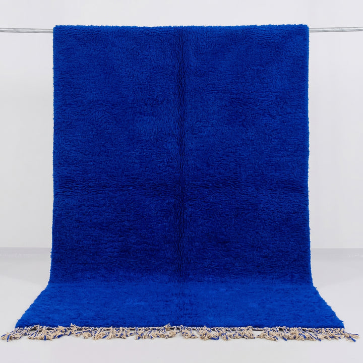 Authentic Custom Beni Ourain Rug | Solid Majorelle Blue
