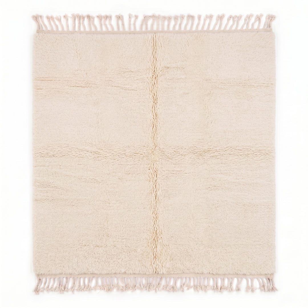 Tapis Beni Ourain sur mesure | Crème naturelle unie