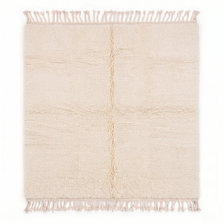 Authentic Custom Beni Ourain Rug | Solid Natural Cream
