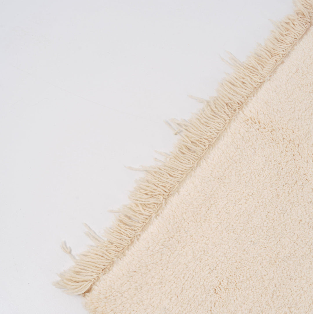 Authentic Custom Beni Ourain Rug | Solid Natural Cream