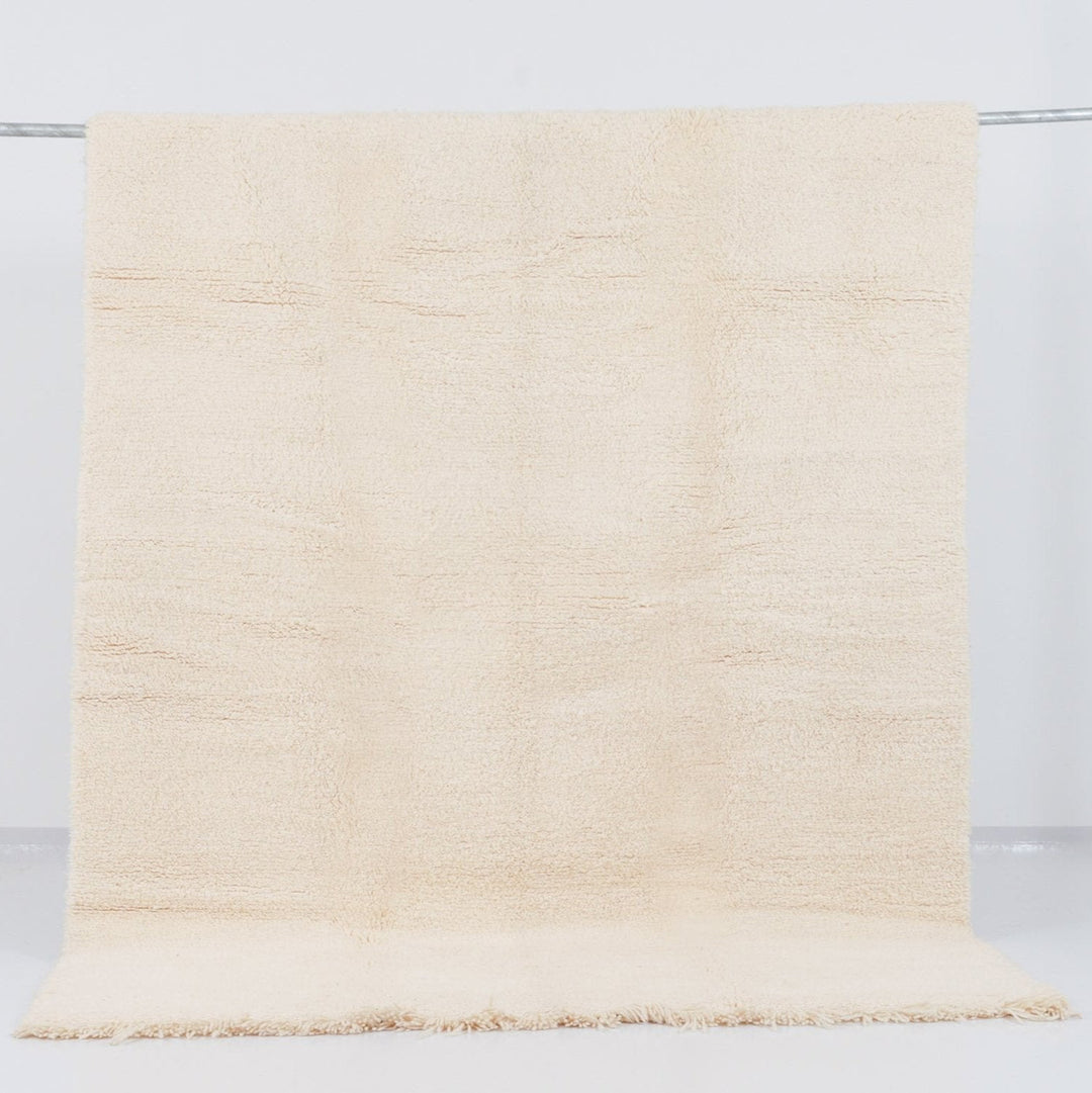 Authentic Custom Beni Ourain Rug | Solid Natural Cream