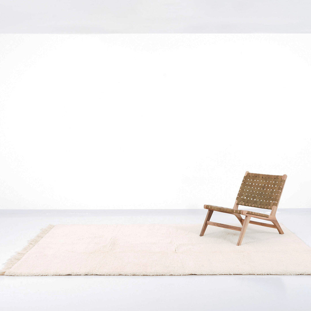 Authentic Custom Beni Ourain Rug | Solid Natural Cream
