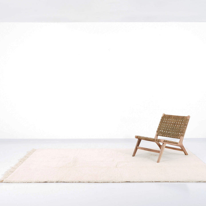 Authentic Custom Beni Ourain Rug | Solid Natural Cream