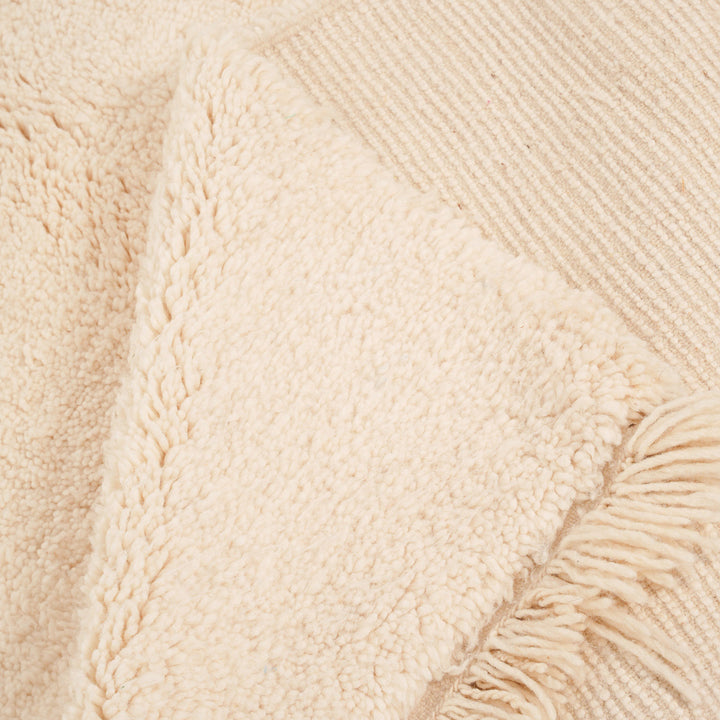 Authentic Custom Beni Ourain Rug | Solid Natural Cream