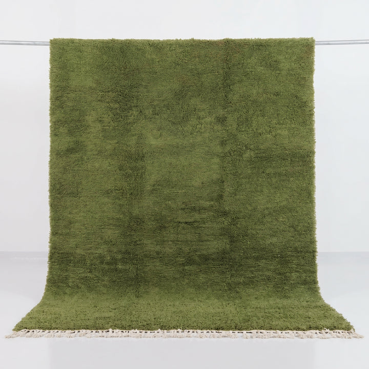 Custom Beni Ourain Rug | Solid Olive Green