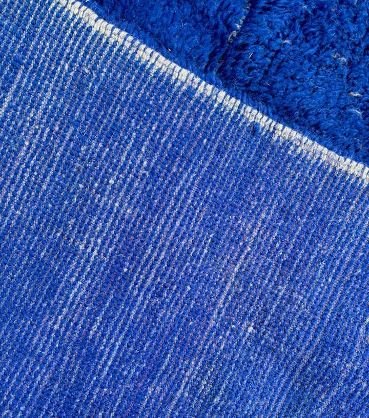 Tapis Beni Ourain personnalisé | Laine Beni bleu roi unie