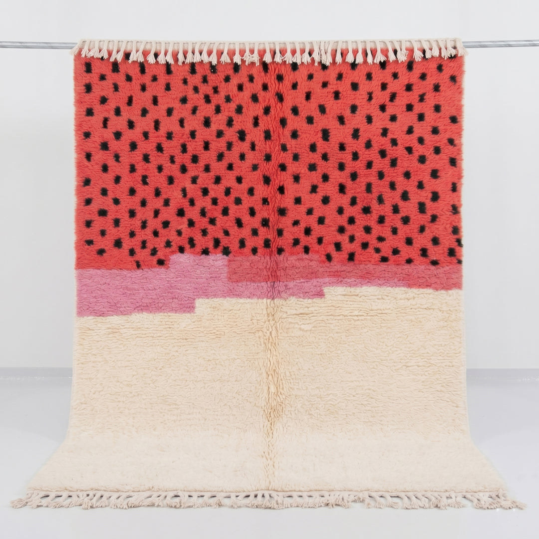 Authentic Custom Beni Ourain Rug | Spotted Color Block Azilal