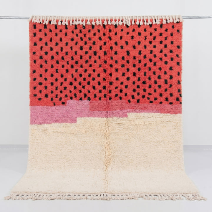Authentic Custom Beni Ourain Rug | Spotted Color Block Azilal