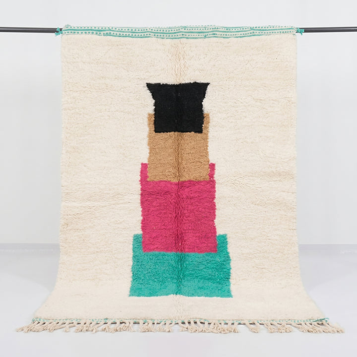 Tapis Beni Ourain personnalisé | Tapis marocain à blocs de couleurs empilés