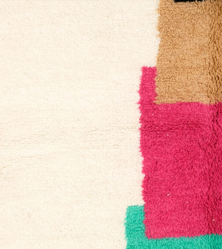 Tapis Beni Ourain personnalisé | Tapis marocain à blocs de couleurs empilés