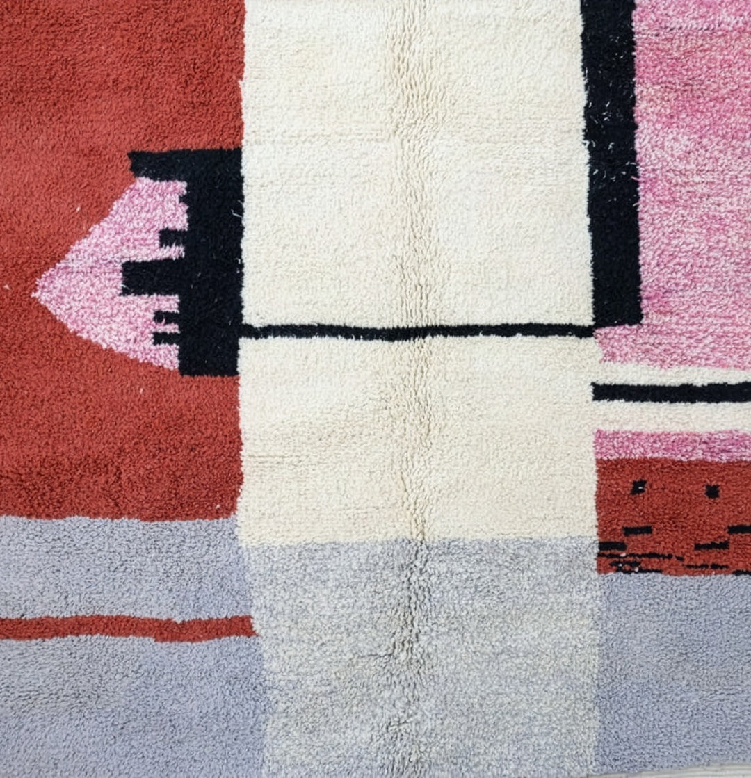 Authentic Custom Beni Ourain Rug | Terracotta Skyline