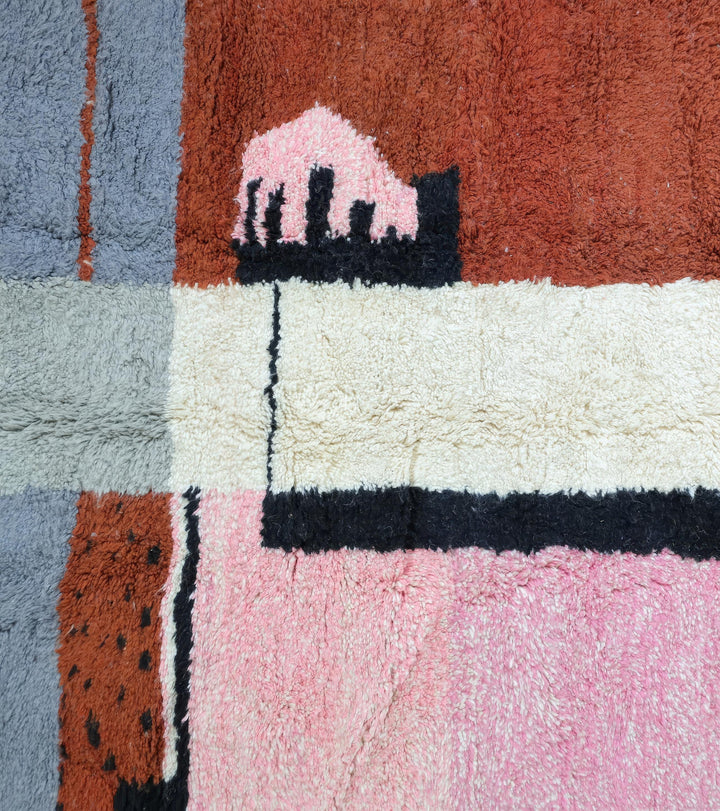 Authentic Custom Beni Ourain Rug | Terracotta Skyline